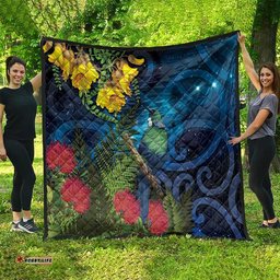 Tui Bird New Zealand Starry Sky Quilt Maori Koru LT7