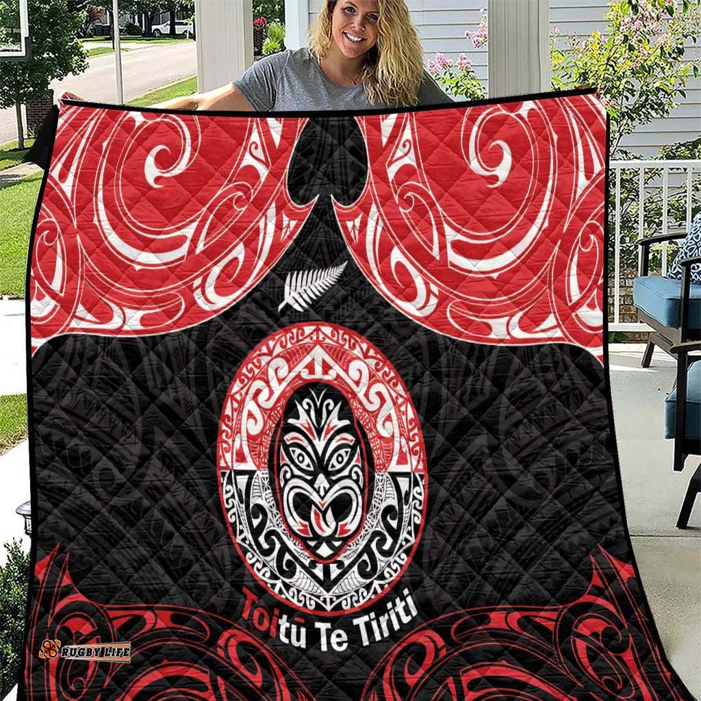 Aotearoa Toitu Te Tiriti Quilt Haka Tiki Honour The Treaty LT14