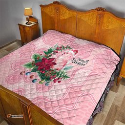 Watercolor Pink Galah Flowers Quilt Australia Christmas Vibes LT9