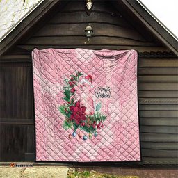 Watercolor Pink Galah Flowers Quilt Australia Christmas Vibes LT9