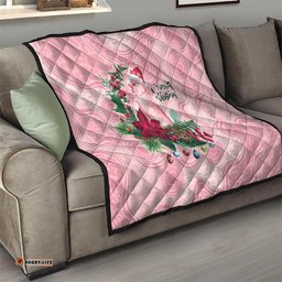 Watercolor Pink Galah Flowers Quilt Australia Christmas Vibes LT9