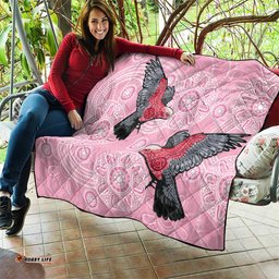 Pink Galah Aussie Aboriginal Quilt Soaring High LT7
