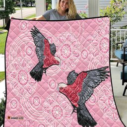 Pink Galah Aussie Aboriginal Quilt Soaring High LT7