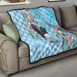 Willie wagtail Australia Quilt Eucalyptus Blossoms Aboriginal Art LT14