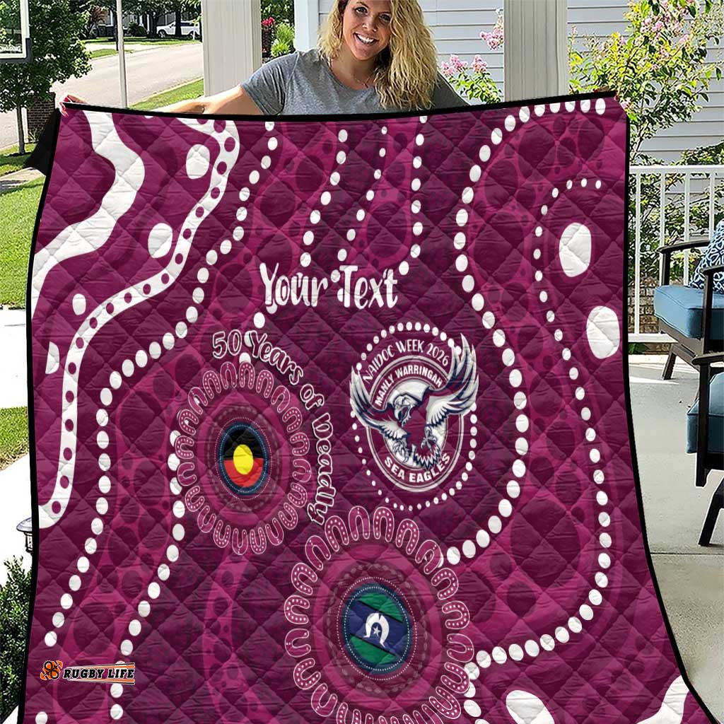 Sea Eagles NAIDOC Week 2026 Personalised Quilt 50 Years of Deadly Aboriginal Art LT14