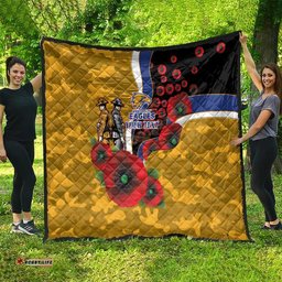 West Eagles ANZAC Personalised Quilt Lest We Forget Poppy Camo LT9