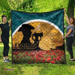 Wallabies ANZAC Day Quilt Last Post Poppy Lest We Forget LT14