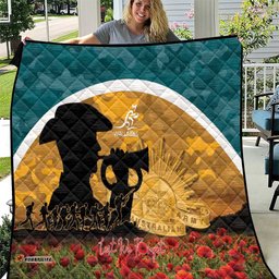 Wallabies ANZAC Day Quilt Last Post Poppy Lest We Forget LT14