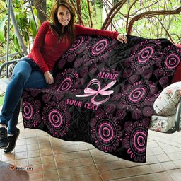 Personalized Pink Dragonfly Aboriginal of Hope Quilt Australias Breast Cancer Awareness LT9