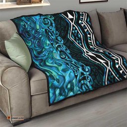 Turquoise Aotearoa Quilt Taniko Motifs With Paua Shell Kowhaiwhai LT14