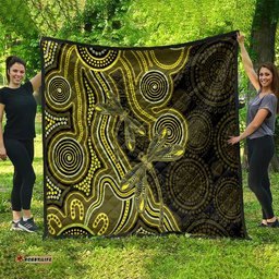Yellow Indigenous Dragonfly Australia Quilt Aboriginal Art LT14