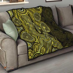 Yellow Indigenous Dragonfly Australia Quilt Aboriginal Art LT14