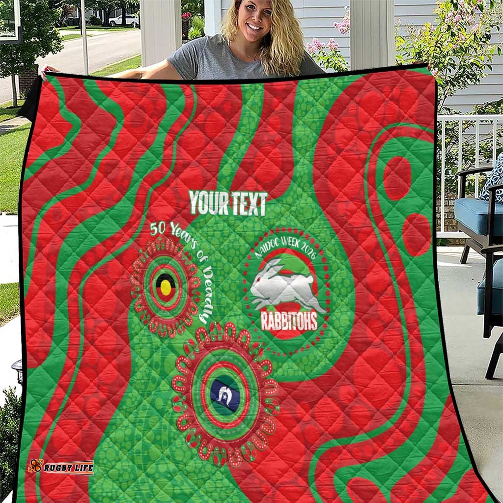 Rabbitohs NAIDOC Week 2026 Personalised Quilt 50 Years of Deadly Aboriginal Art LT14