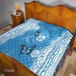 World Diabetes Day Australia Quilt Blue Ribbon Butterfly Aboriginal Art LT14