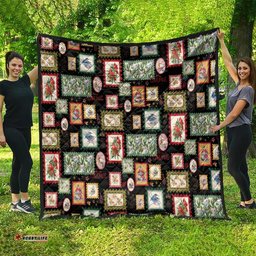Aussie Birds Christmas La La Land Quilt Black Vintage Stamp Edition LT9