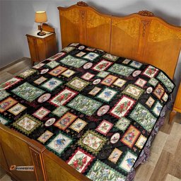 Aussie Birds Christmas La La Land Quilt Black Vintage Stamp Edition LT9