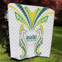 Rugby Cook Islands Avaiki Quilt White Kuki Airani Tribal Maori Inspired LT9