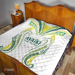 Rugby Cook Islands Avaiki Quilt White Kuki Airani Tribal Maori Inspired LT9