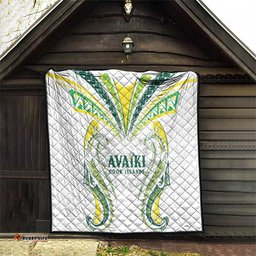 Rugby Cook Islands Avaiki Quilt White Kuki Airani Tribal Maori Inspired LT9