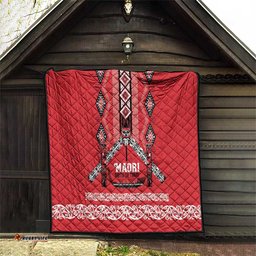 Toitu Te Tiriti Waitangi Quilt Red Wharenui House LT9