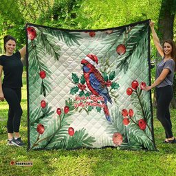 Watercolor Floral Crimson Rosella Quilt Its Aussie Christmas Time! LT9