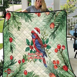 Watercolor Floral Crimson Rosella Quilt Its Aussie Christmas Time! LT9