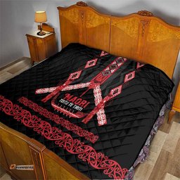 Toitu Te Tiriti Waitangi Quilt Black Wharenui House LT9