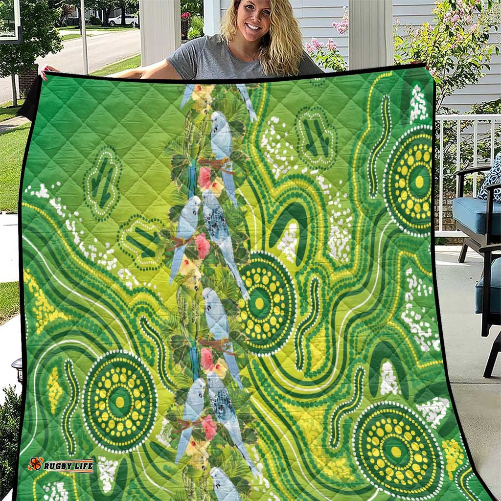 Budgerigar Australia Quilt Aussie Common Parakeet Indigenous Art LT14