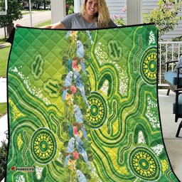 Budgerigar Australia Quilt Aussie Common Parakeet Indigenous Art LT14