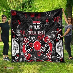 Personalized St Kilda Saints Quilt Aboriginal Dot Painting Graffiti Style TS04