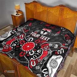 Personalized St Kilda Saints Quilt Aboriginal Dot Painting Graffiti Style TS04