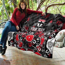 Personalized St Kilda Saints Quilt Aboriginal Dot Painting Graffiti Style TS04