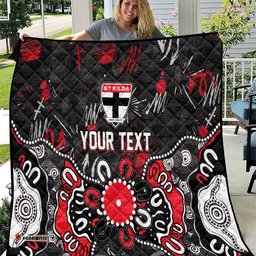 Personalized St Kilda Saints Quilt Aboriginal Dot Painting Graffiti Style TS04