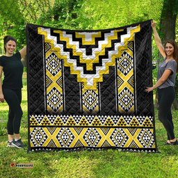 Yellow Taniko Aotearoa Quilt Niho Taniwha Mix Poutama LT14