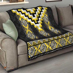 Yellow Taniko Aotearoa Quilt Niho Taniwha Mix Poutama LT14