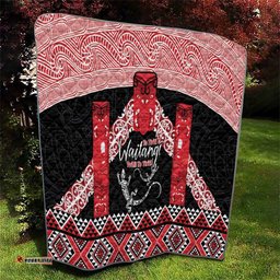 Toitu Te Tiriti O Waitangi Quilt Maori Wharenui With Taniko Motifs LT14
