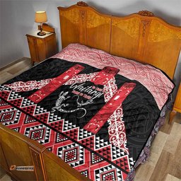 Toitu Te Tiriti O Waitangi Quilt Maori Wharenui With Taniko Motifs LT14