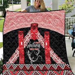 Toitu Te Tiriti O Waitangi Quilt Maori Wharenui With Taniko Motifs LT14
