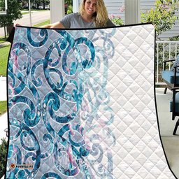 Turquoise Paua Shell Maori Quilt Koru Kowhaiwhai LT7