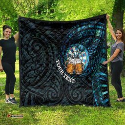 Personalized New Zealand Darts Beer Quilt Paua Shell Aotearoa Maori Tattoo LT14