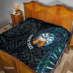 Personalized New Zealand Darts Beer Quilt Paua Shell Aotearoa Maori Tattoo LT14