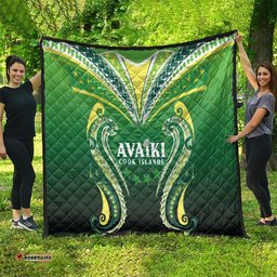 Rugby Cook Islands Avaiki Quilt Green Kuki Airani Tribal Maori Inspired LT9