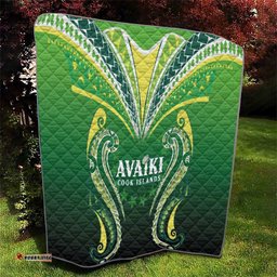 Rugby Cook Islands Avaiki Quilt Green Kuki Airani Tribal Maori Inspired LT9