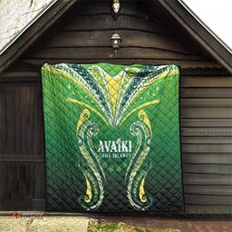 Rugby Cook Islands Avaiki Quilt Green Kuki Airani Tribal Maori Inspired LT9