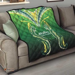 Rugby Cook Islands Avaiki Quilt Green Kuki Airani Tribal Maori Inspired LT9