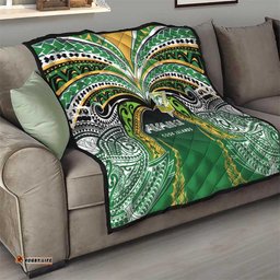 Cook Islands Rugby League Quilt Avaiki Tatau Tribal Motifs Black Color LT03
