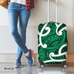 Aotearoa Maori Kowhaiwhai Luggage Cover Kakariki Puhoro and Patiki LT9
