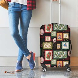 Aussie Birds Christmas La La Land Luggage Cover Black Vintage Stamp Edition LT9