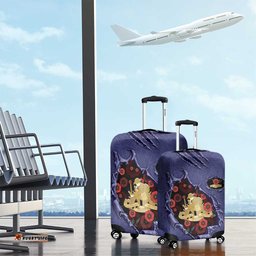 ANZAC Day Luggage Cover Poppy Flowers Ripped Fabric Effect DT05