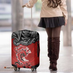 Aotearoa Toitu Te Tiriti Luggage Cover Taniwha Tribal Motifs LT03